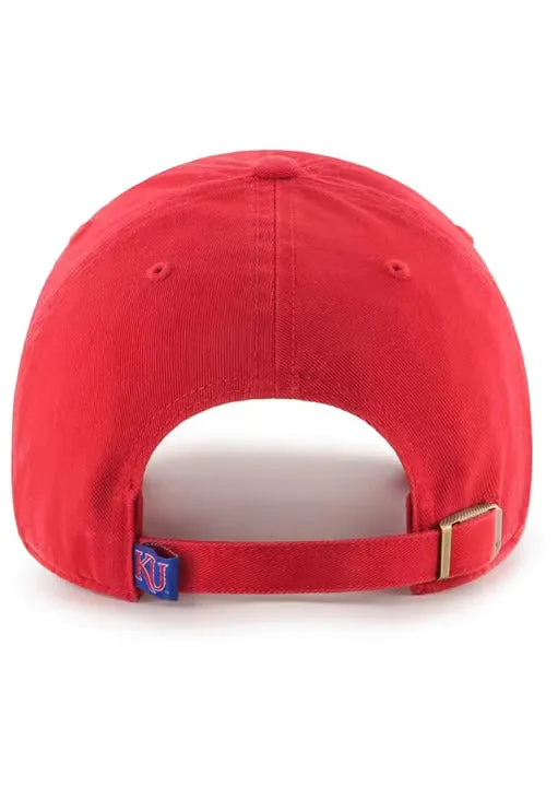 47 Brand Kansas Jayhawks Cleanup Adjustable Hat - Red