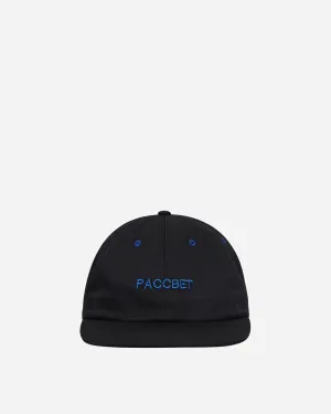 6-Panel Woven Logo Cap Black