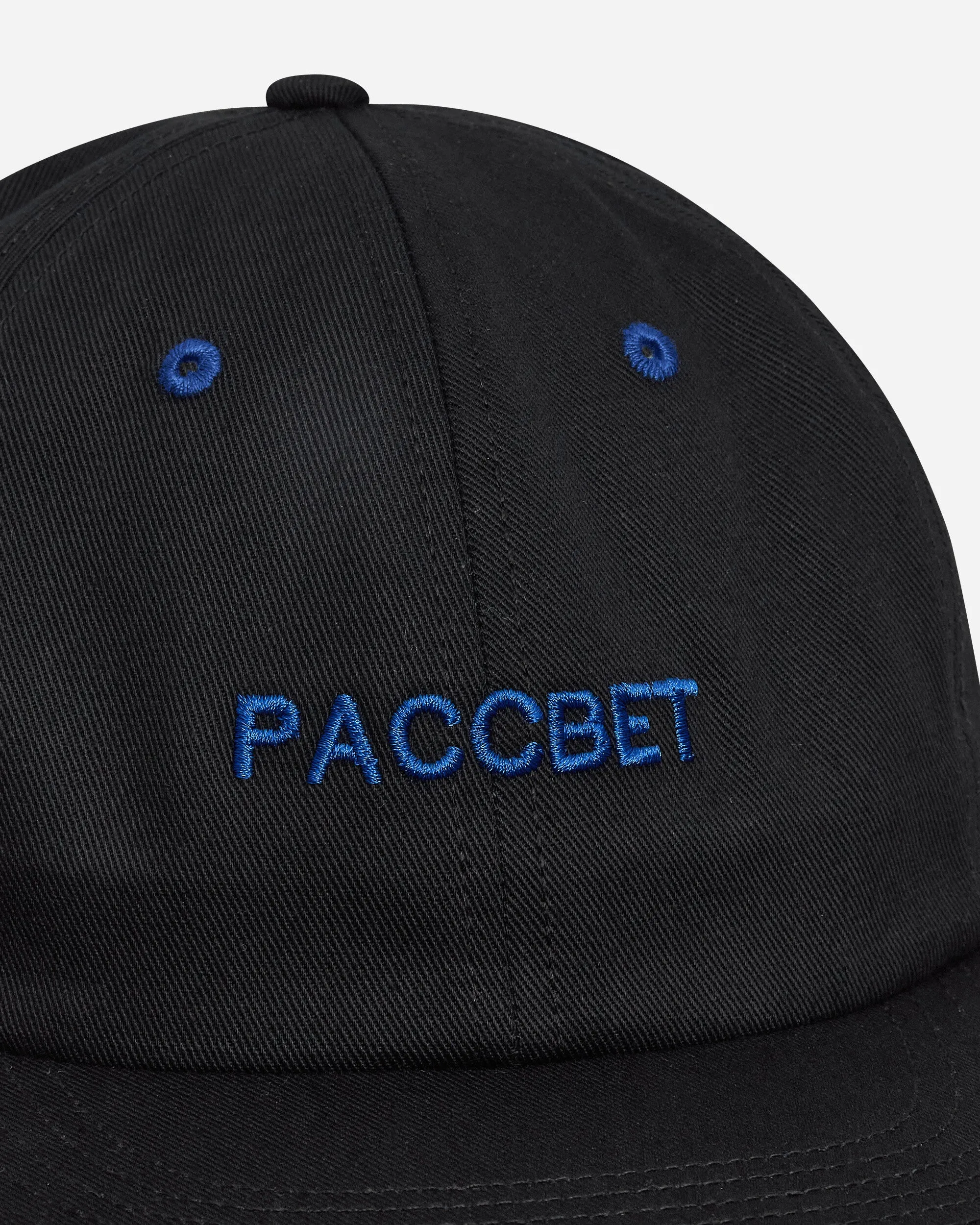 6-Panel Woven Logo Cap Black