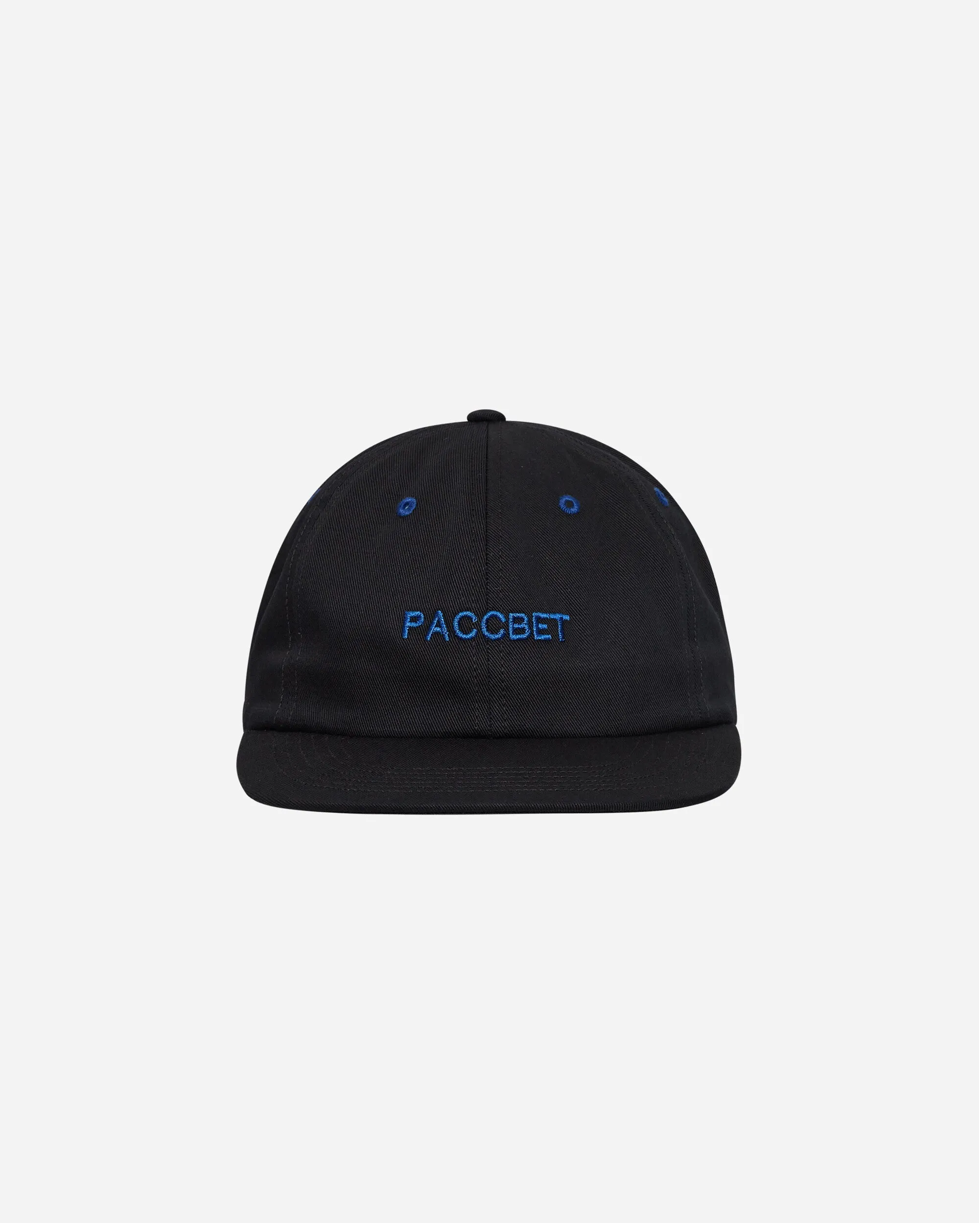 6-Panel Woven Logo Cap Black