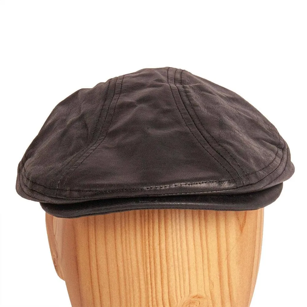 Bookie | Mens Leather Flat Cap