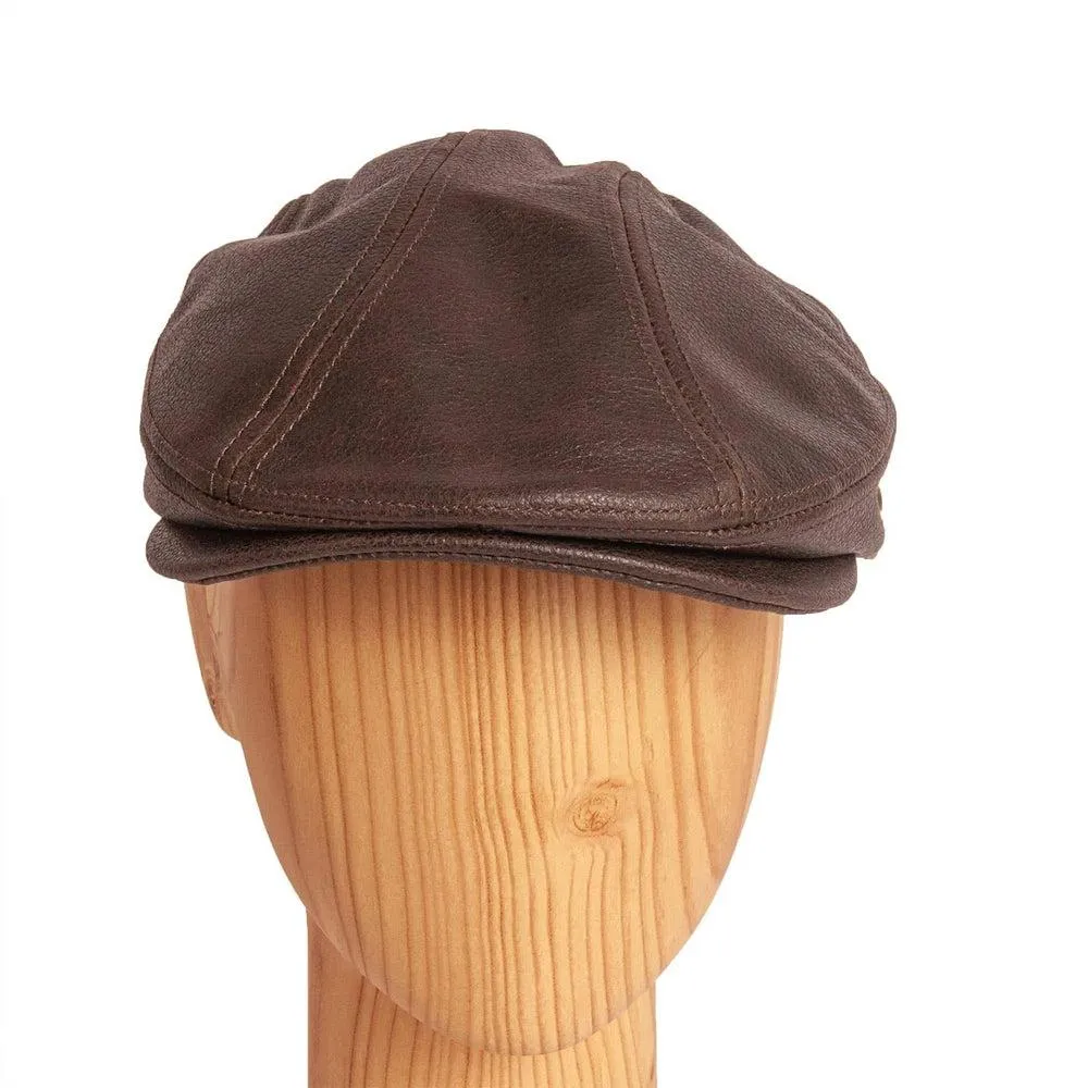 Bookie | Mens Leather Flat Cap