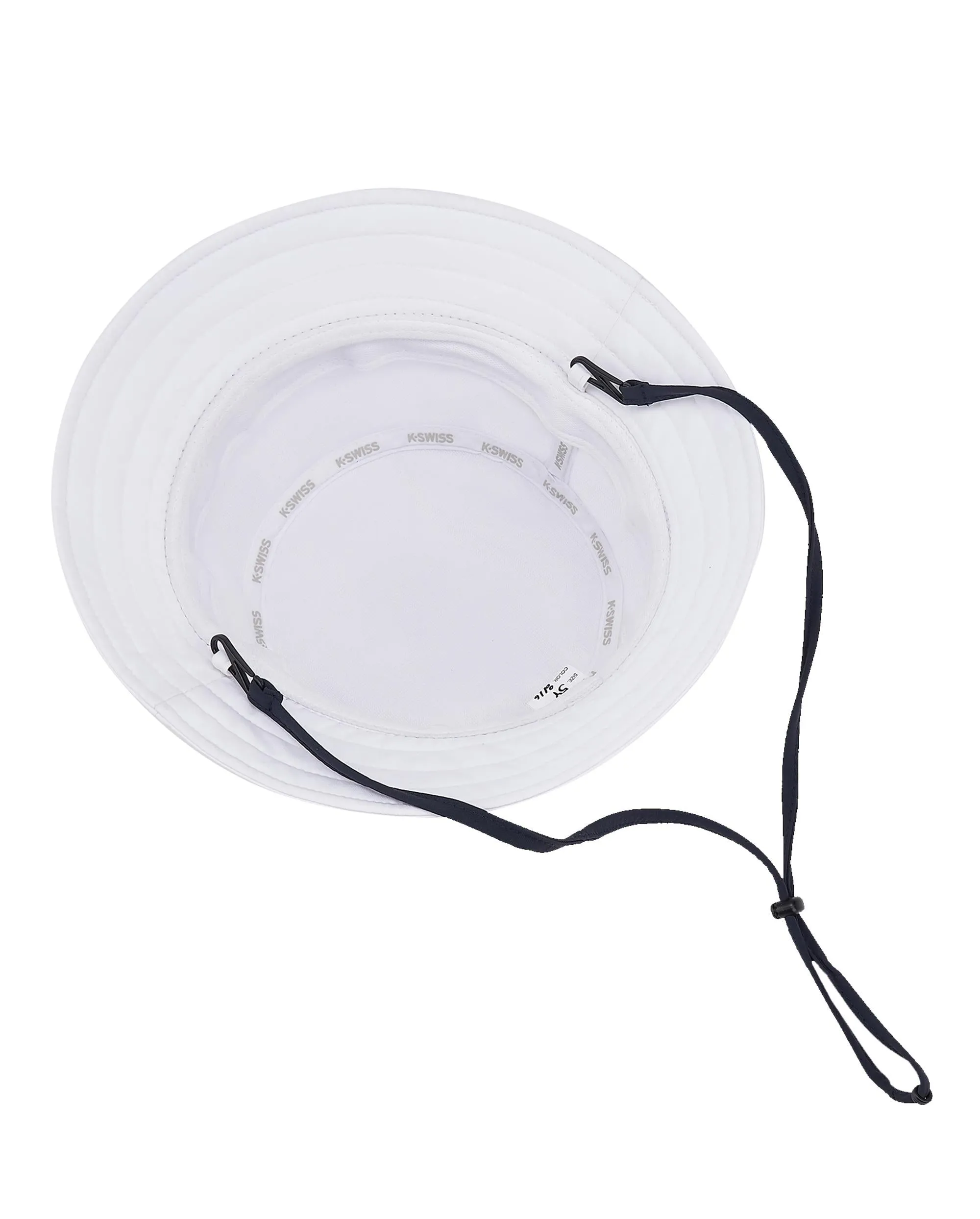 C3410-101 | K-SWISS LOGO STRIPED BUCKET HAT | WHITE/WHITE