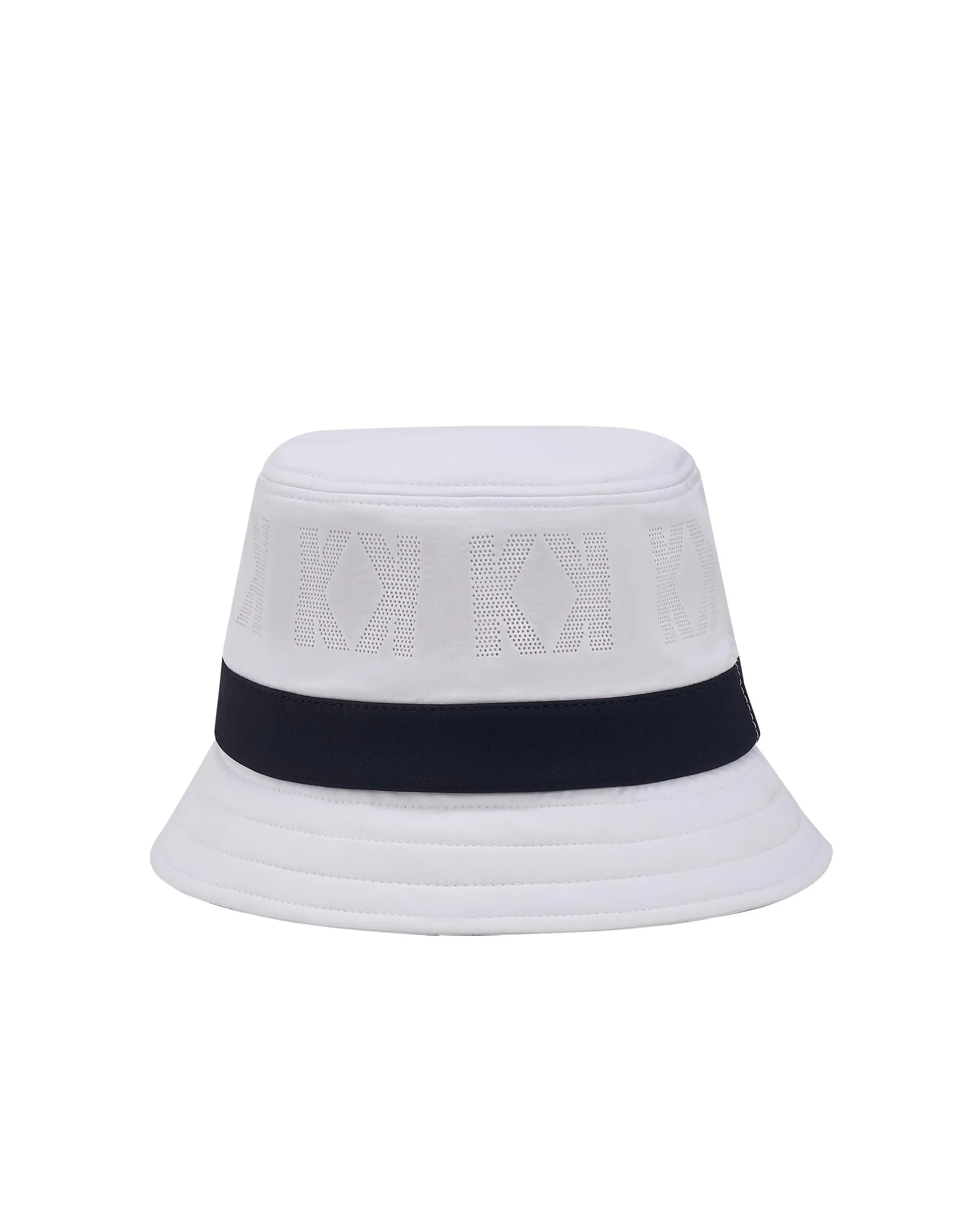 C3410-101 | K-SWISS LOGO STRIPED BUCKET HAT | WHITE/WHITE