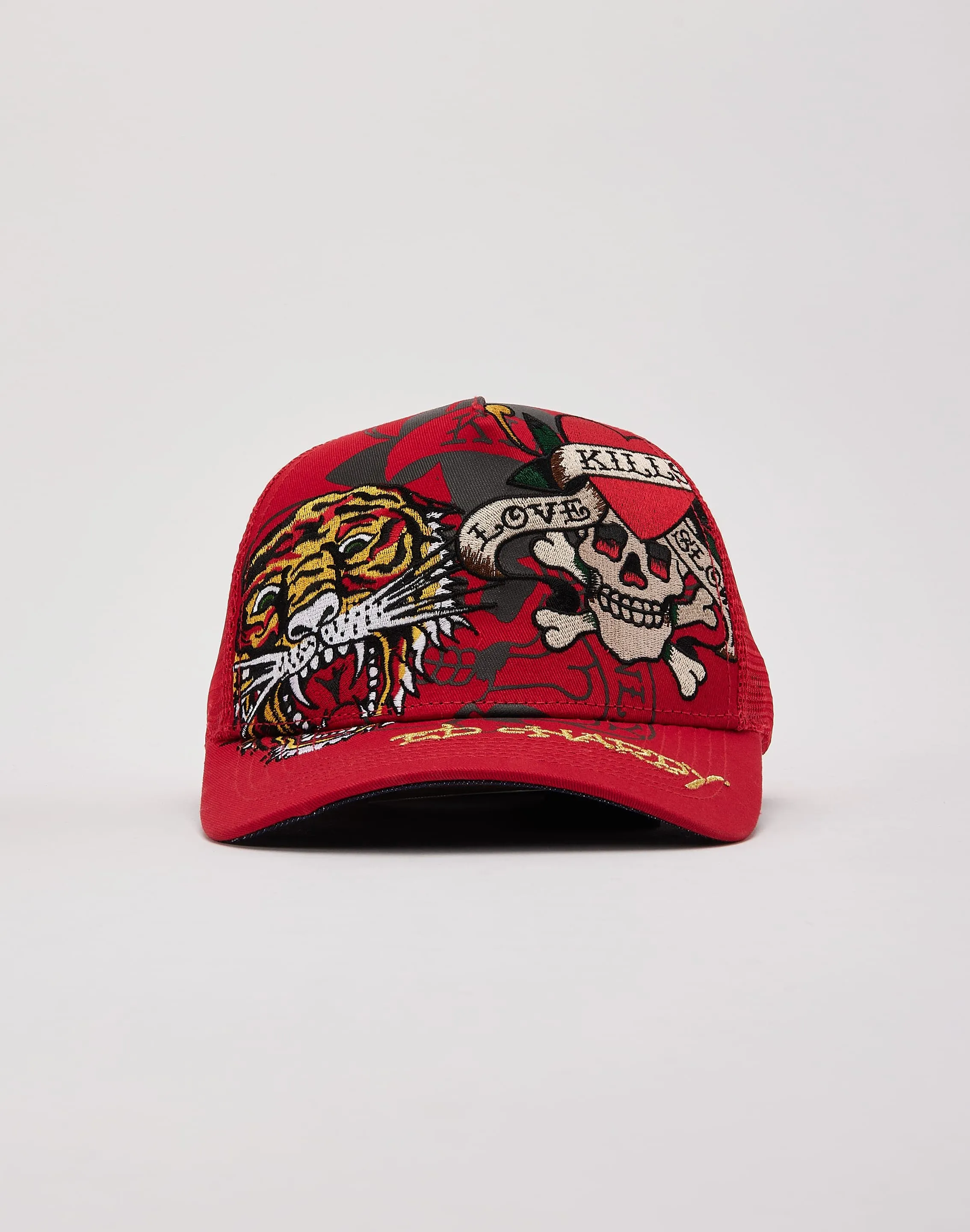 Ed Hardy Tiger Skull Trucker Hat