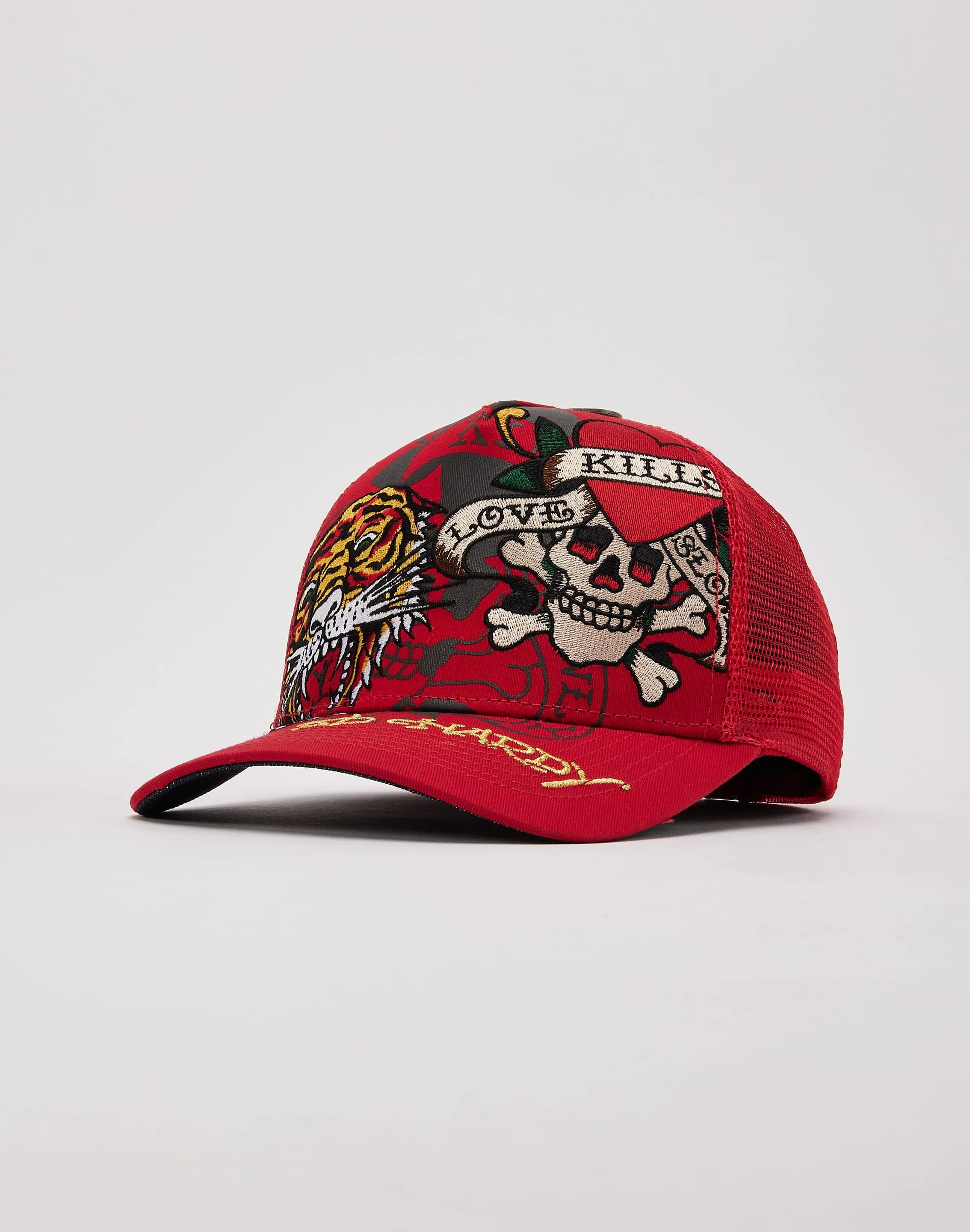 Ed Hardy Tiger Skull Trucker Hat
