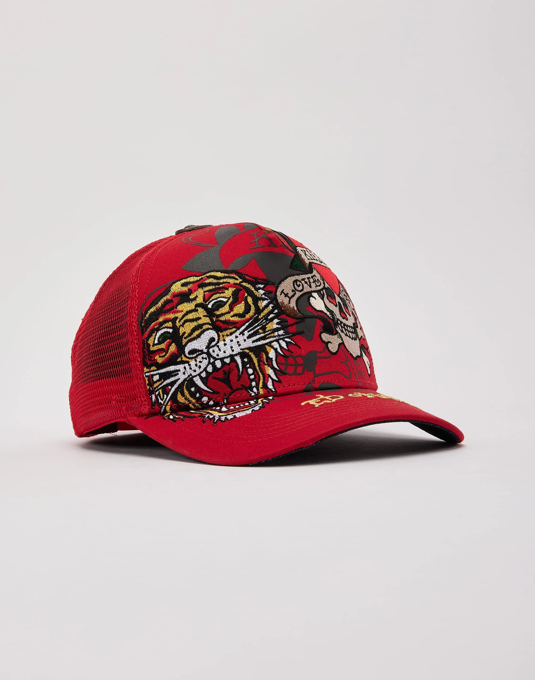 Ed Hardy Tiger Skull Trucker Hat