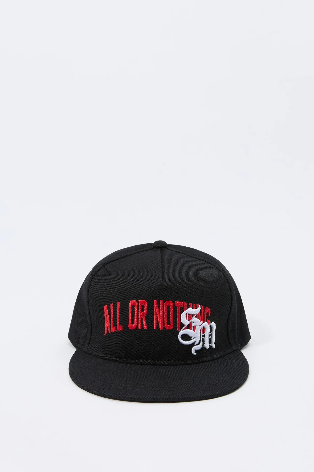 Gothic Text Embroidered Snapback Hat