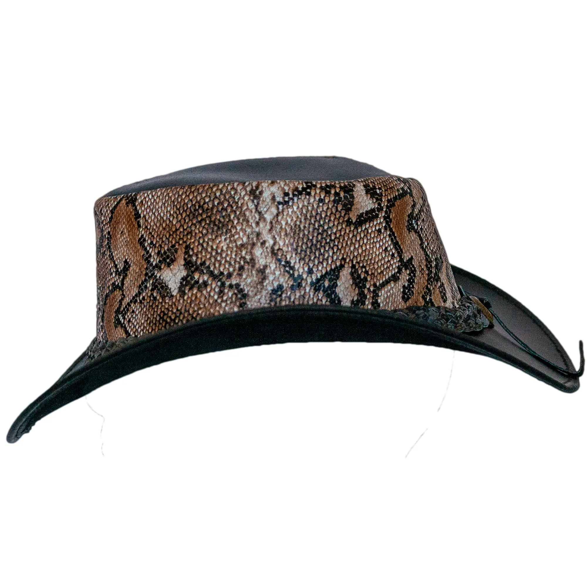 Monty Genuine Leather Outback Embossed Crocodile Cowboy Hat