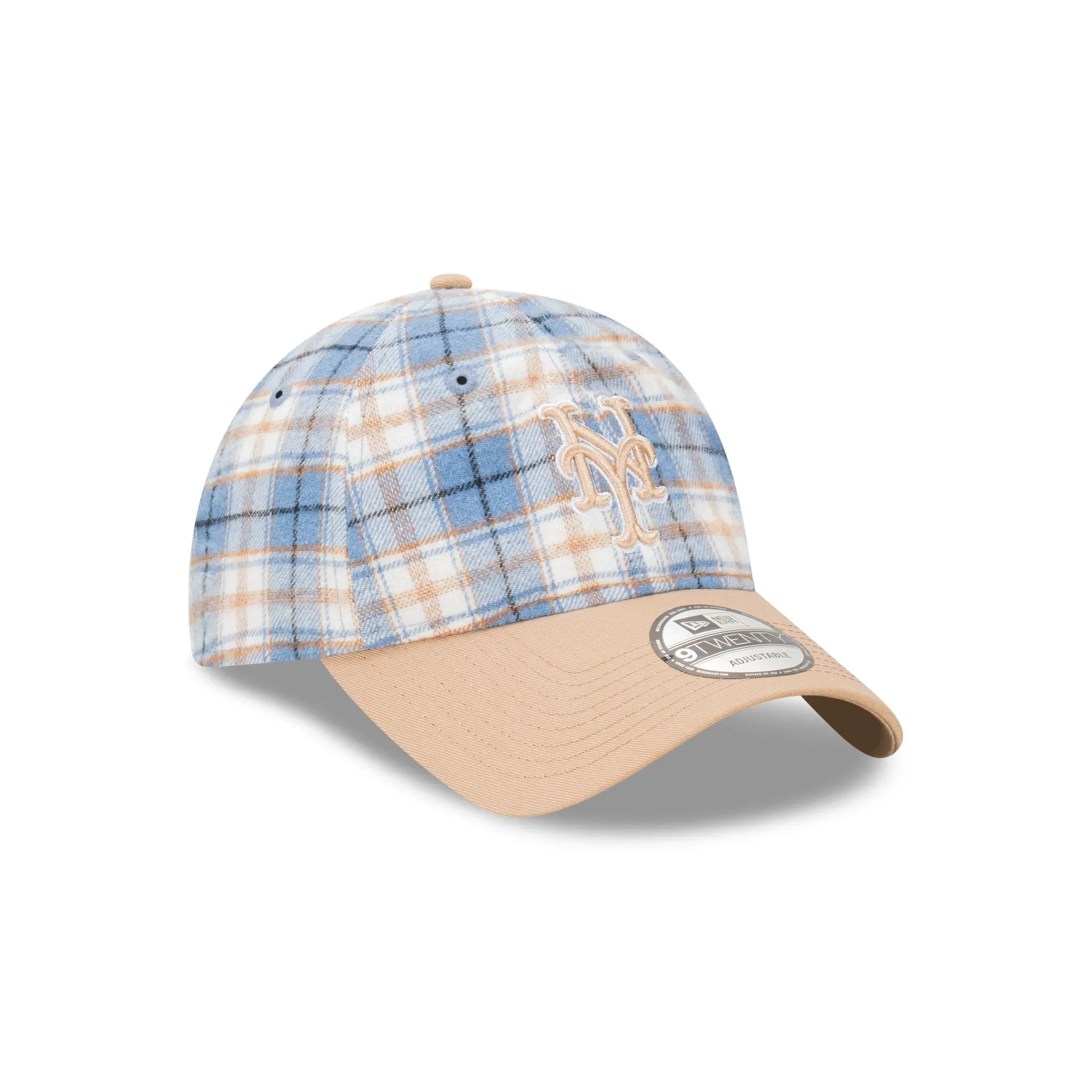 New York Mets Plaid Two-Tone 9TWENTY Cloth Strap