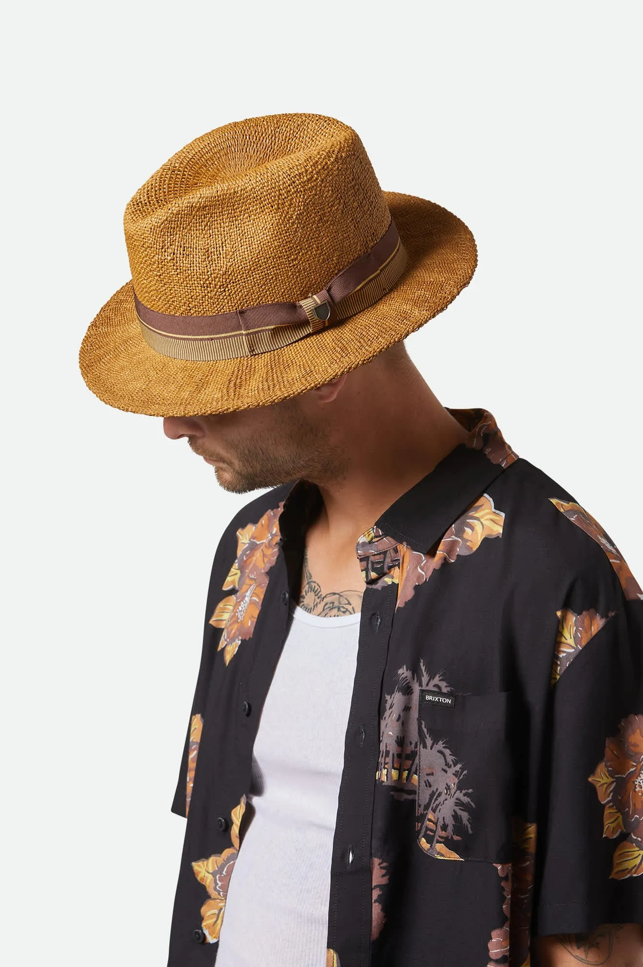 Roma Straw Fedora - Coffee