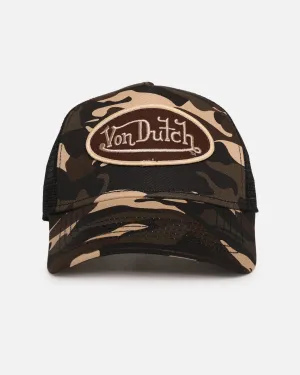 Von Dutch Trucker Snapback Hat Brown Camo