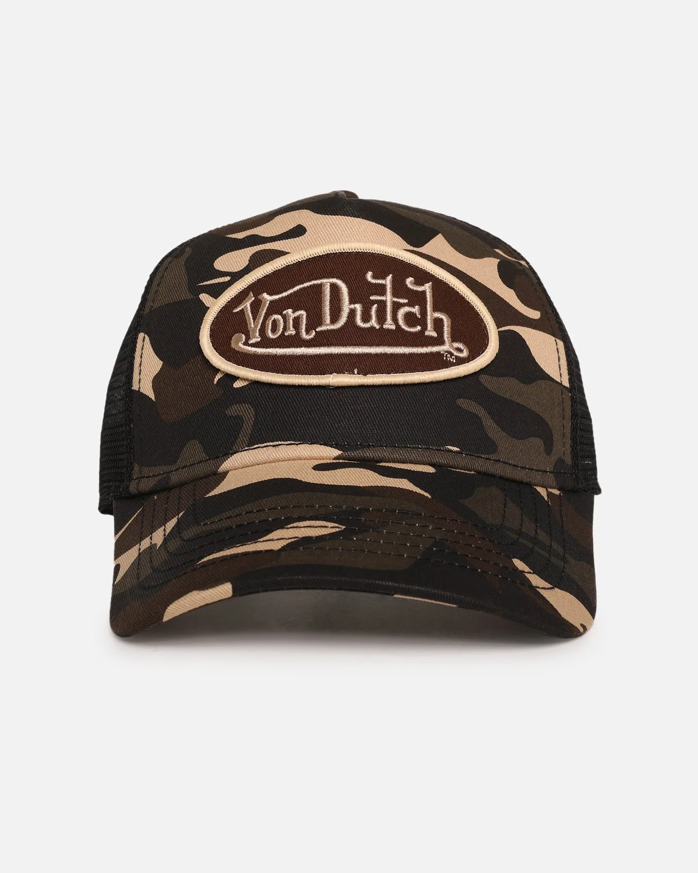 Von Dutch Trucker Snapback Hat Brown Camo
