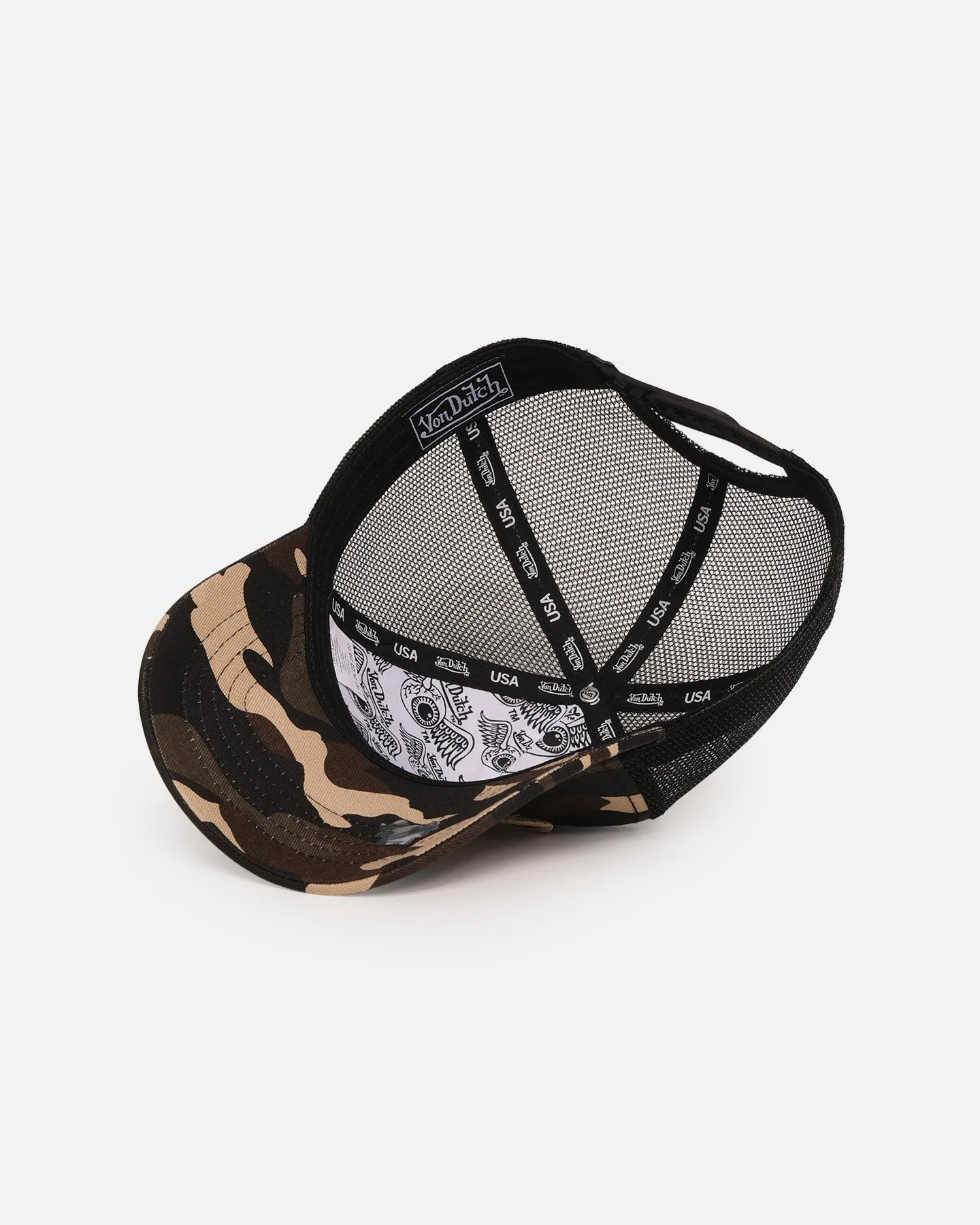 Von Dutch Trucker Snapback Hat Brown Camo